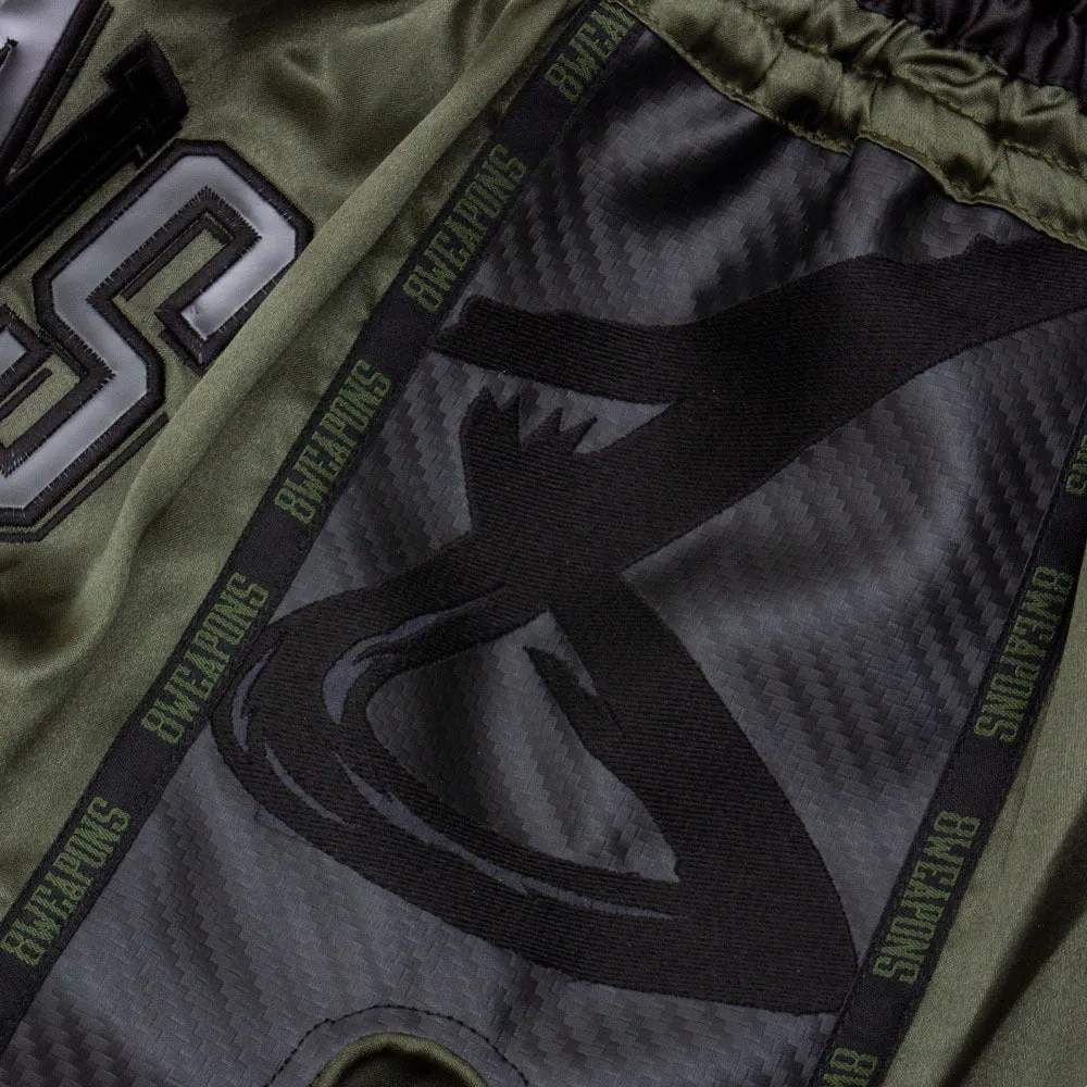 8 Weapons Underground Olive Carbon Muay Thai Shorts