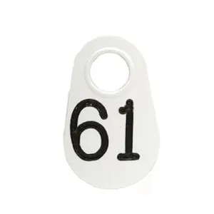 Bock's White Nylon Numbered Identification Tags, 1-100, Single Tag