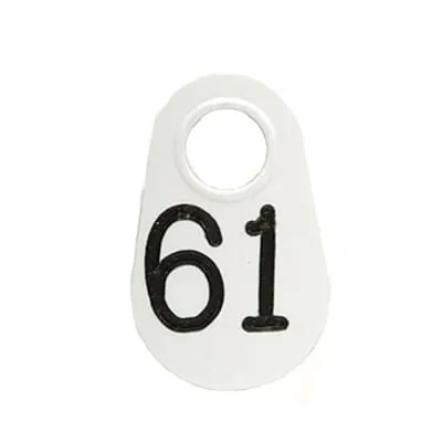 Bock's White Nylon Numbered Identification Tags, 1-100, Single Tag