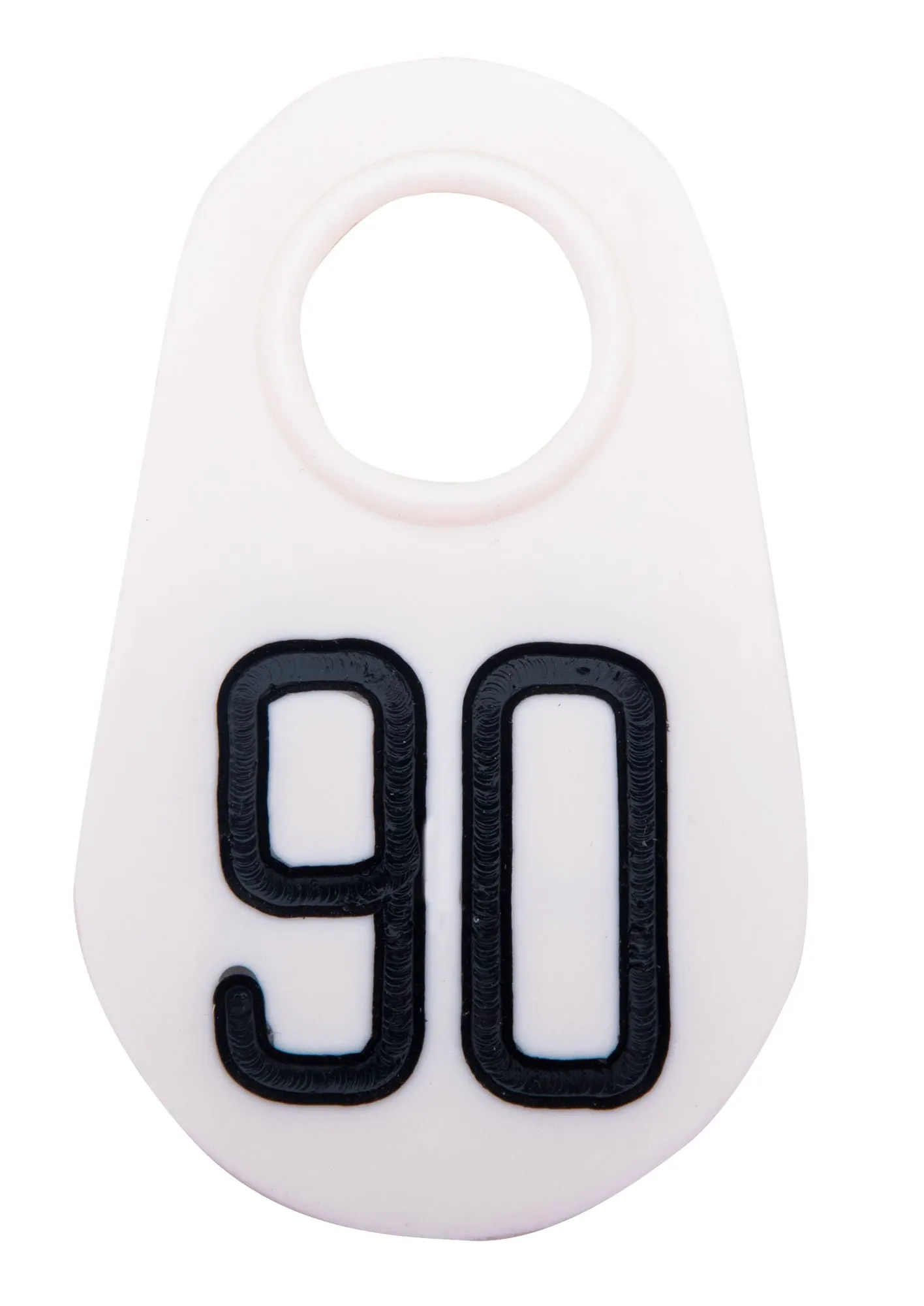 Bock's White Nylon Numbered Identification Tags, 1-100, Single Tag