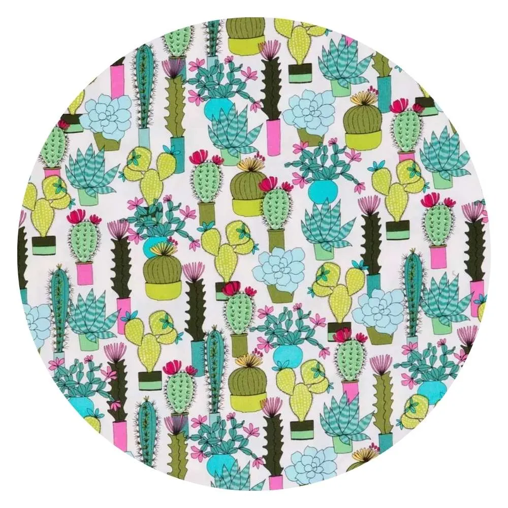 Cactus Bloom Table Mats - 14 inch Rounds Set of 4