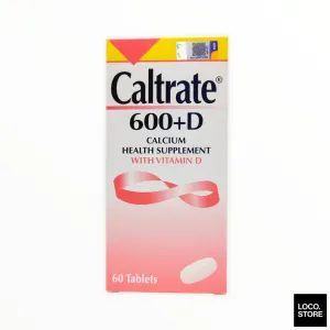 Caltrate Calcium Dietary Supplement 600 D 60S