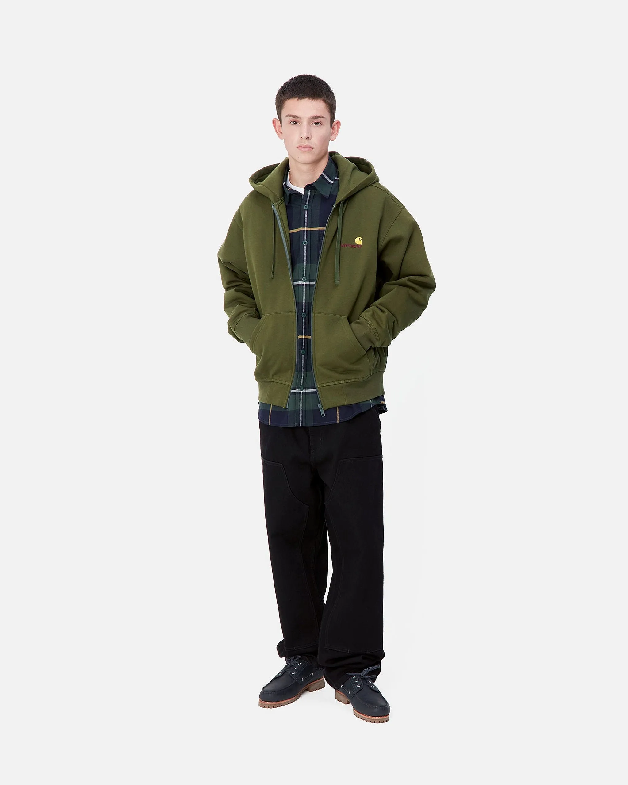 Carhartt WIP Hooded American Script Jacket - Tarragon