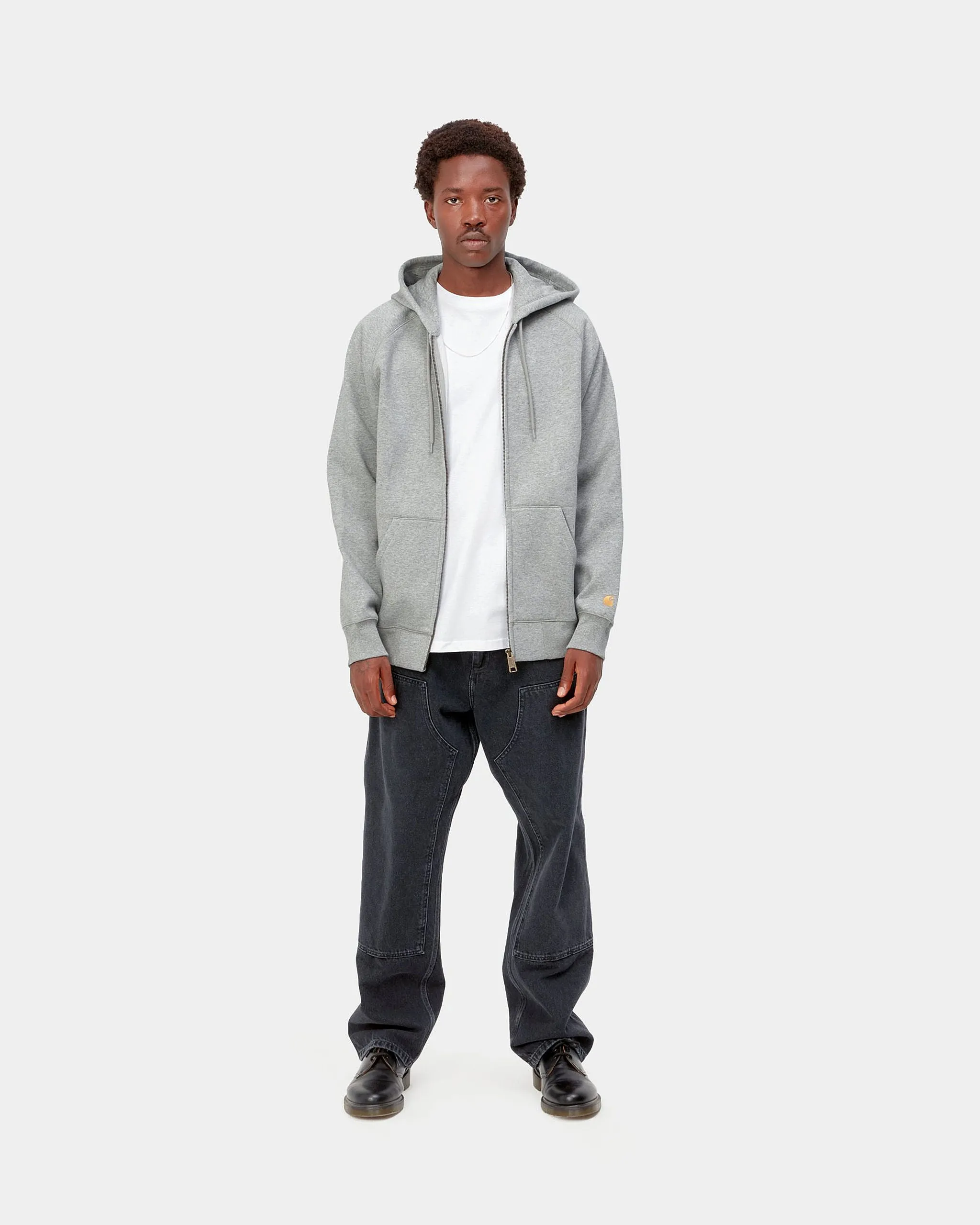 Carhartt WIP Hooded Chase Jacket - Grey Heather / Gold