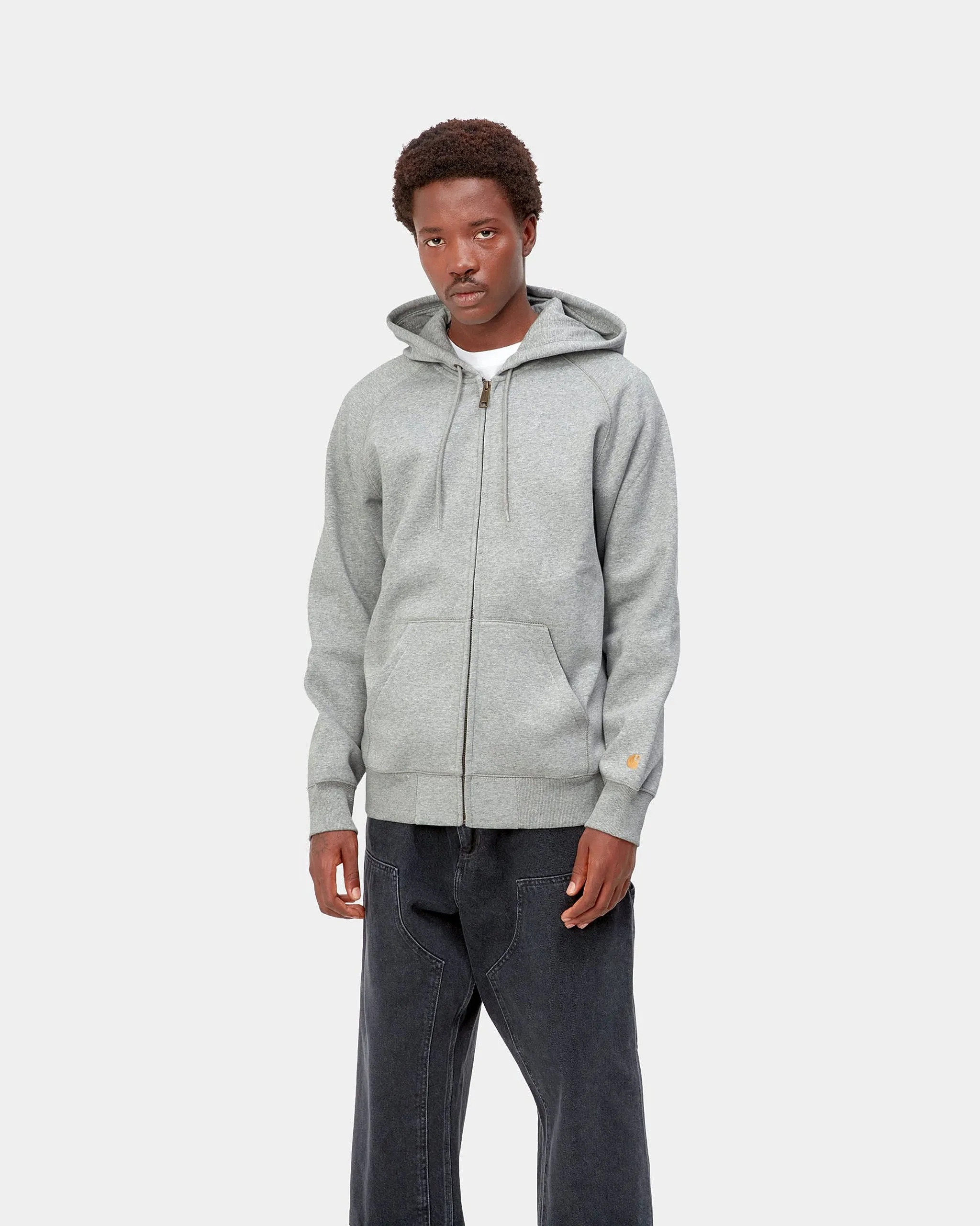 Carhartt WIP Hooded Chase Jacket - Grey Heather / Gold