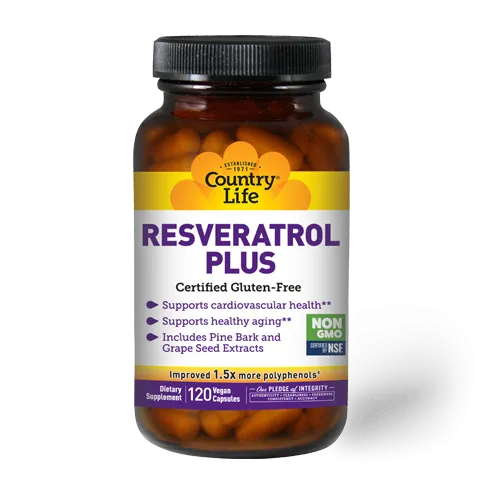 Country Life Resveratrol Plus 120 Vegetable Capsules