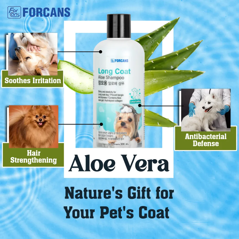 Forcans Aloe Long Coat Shampoo for Dogs
