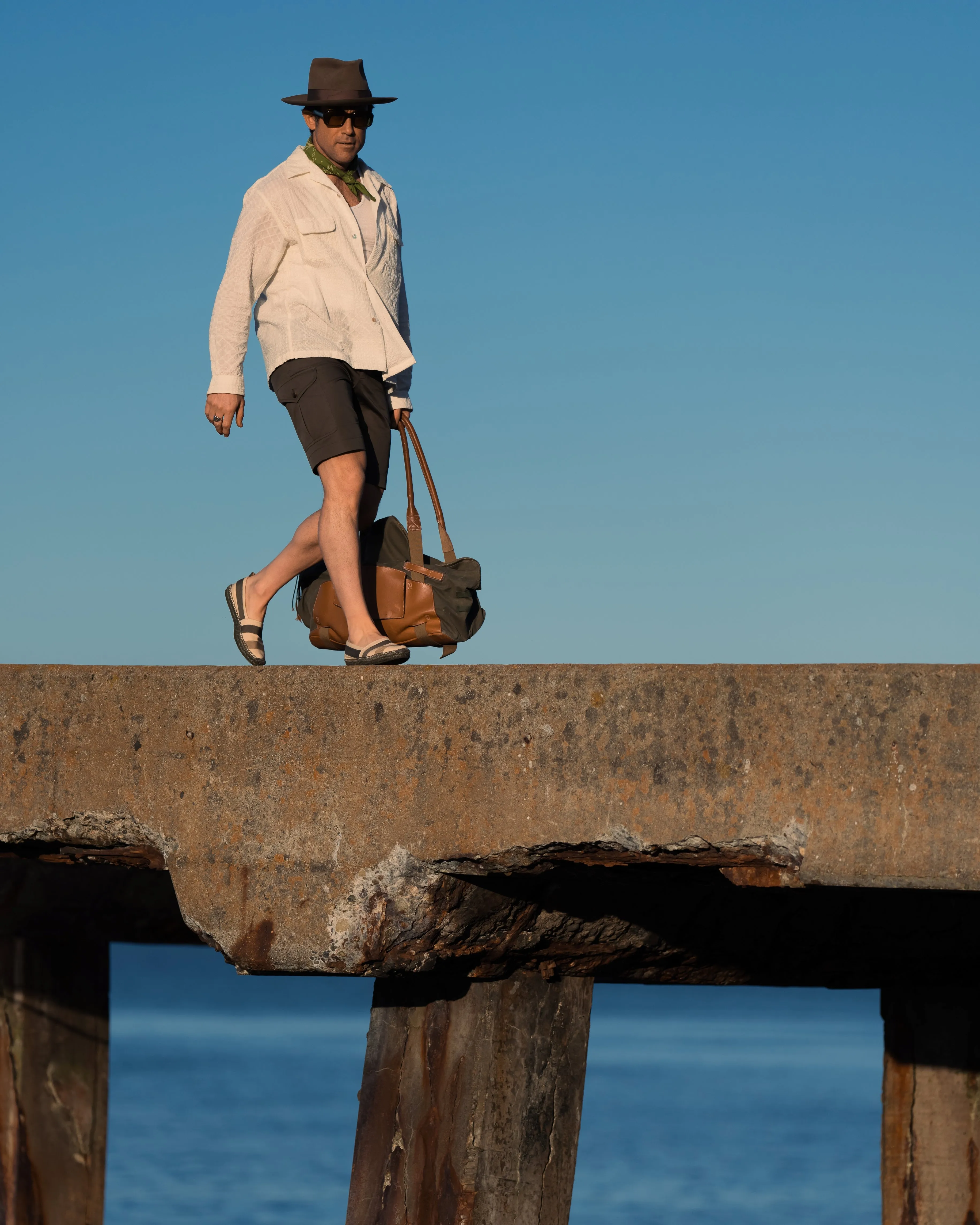 Green cotton bermuda cargo