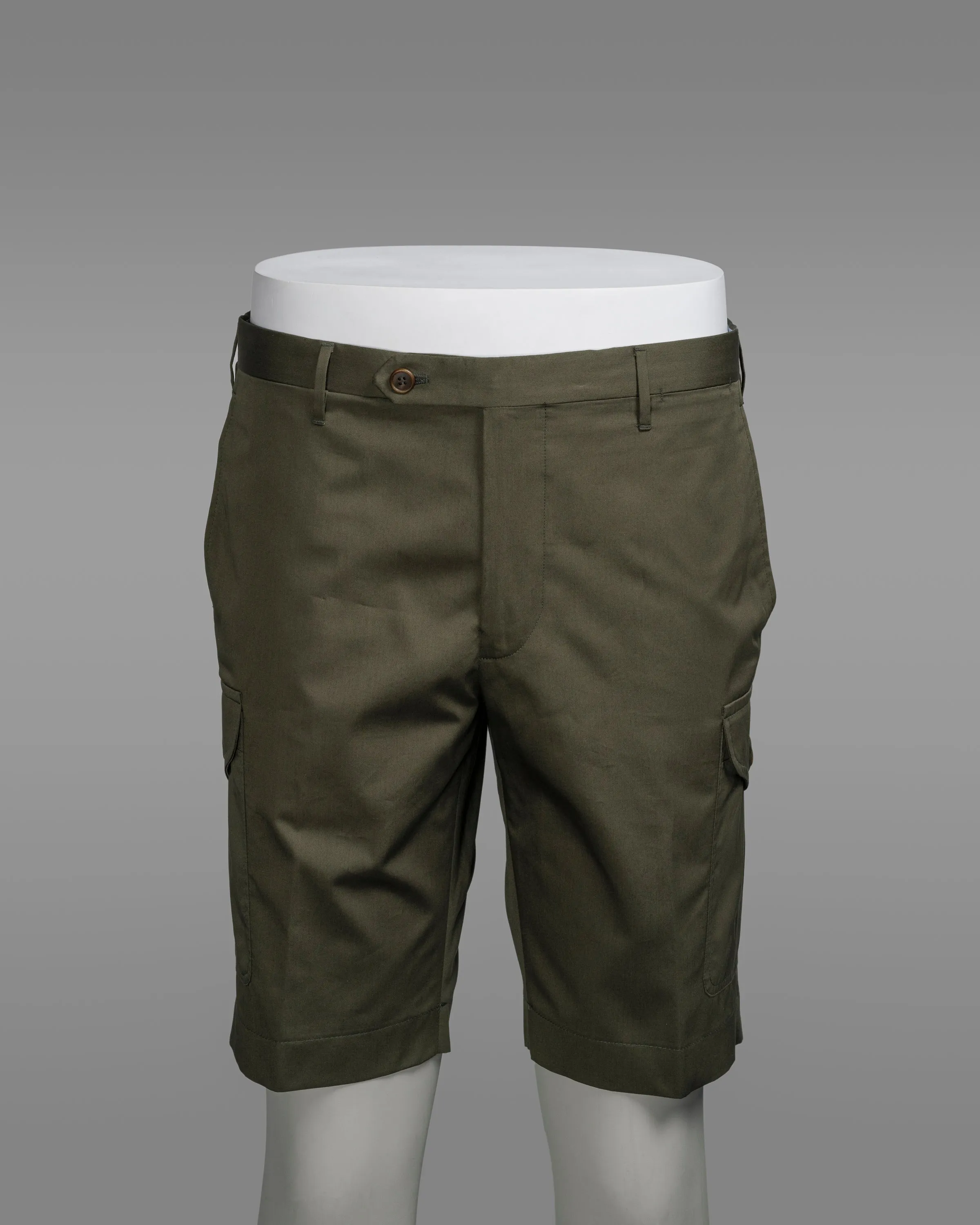 Green cotton bermuda cargo