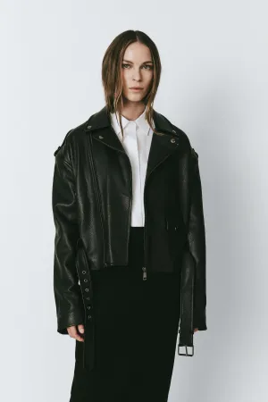 Grvin Calf Leather Moto Jacket