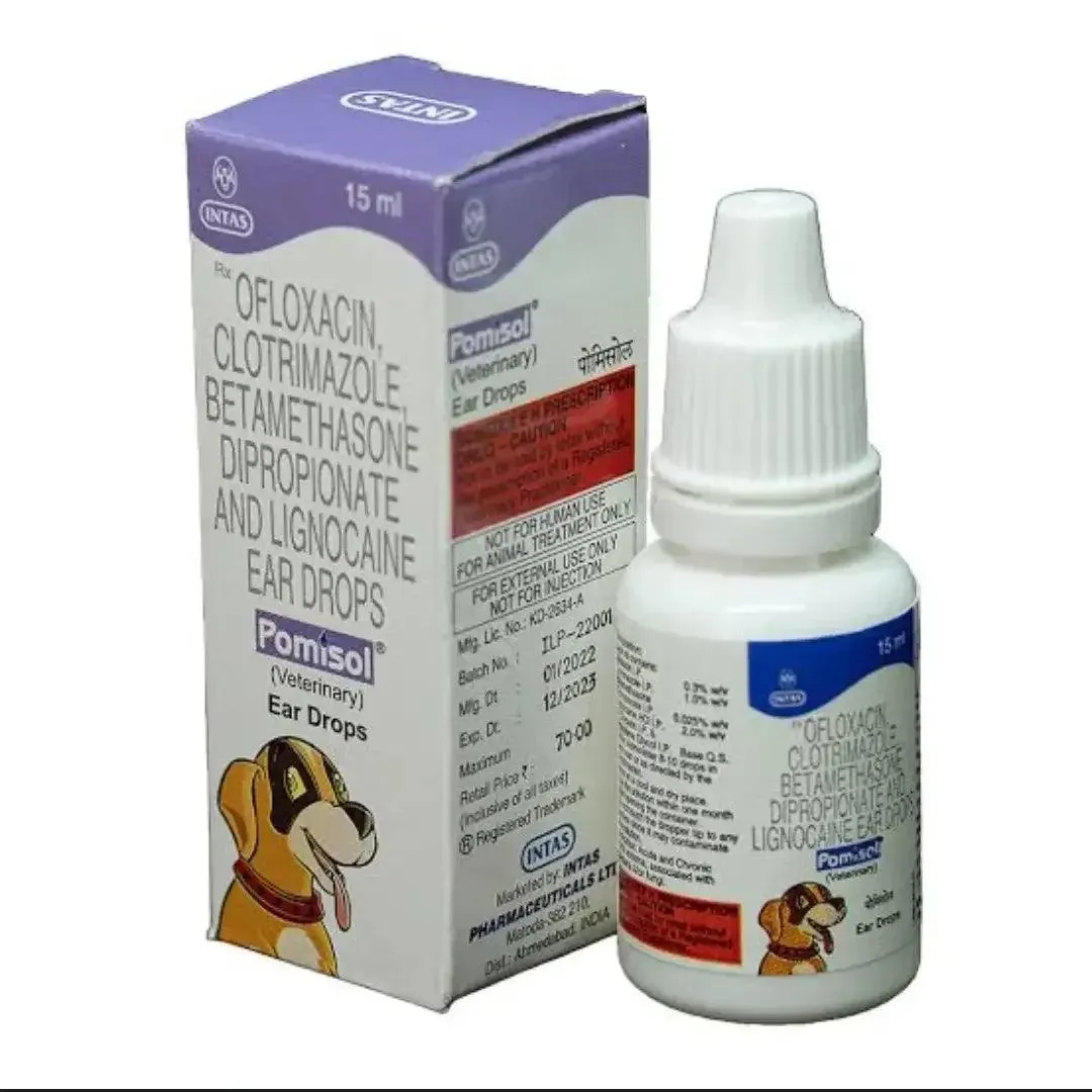 Intas Pomisol Ear Drops for Dogs & Cats (15ml)