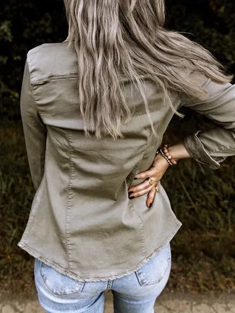 Lange Ärmel Casual Boho Jacke