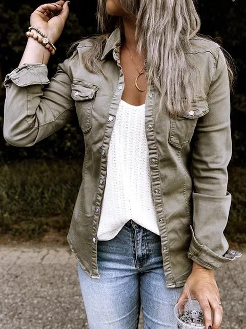 Lange Ärmel Casual Boho Jacke