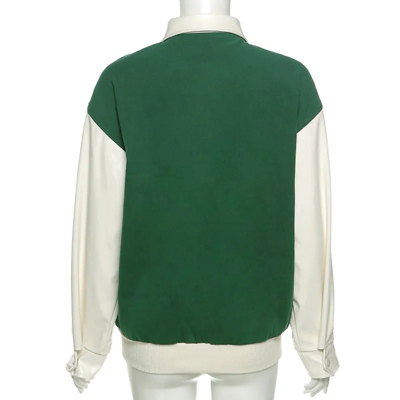 LETTER PRINT VARSITY JACKET