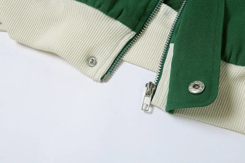 LETTER PRINT VARSITY JACKET