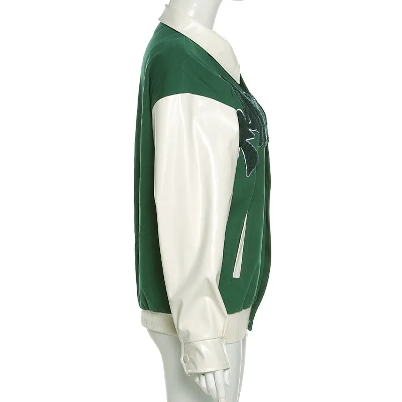 LETTER PRINT VARSITY JACKET