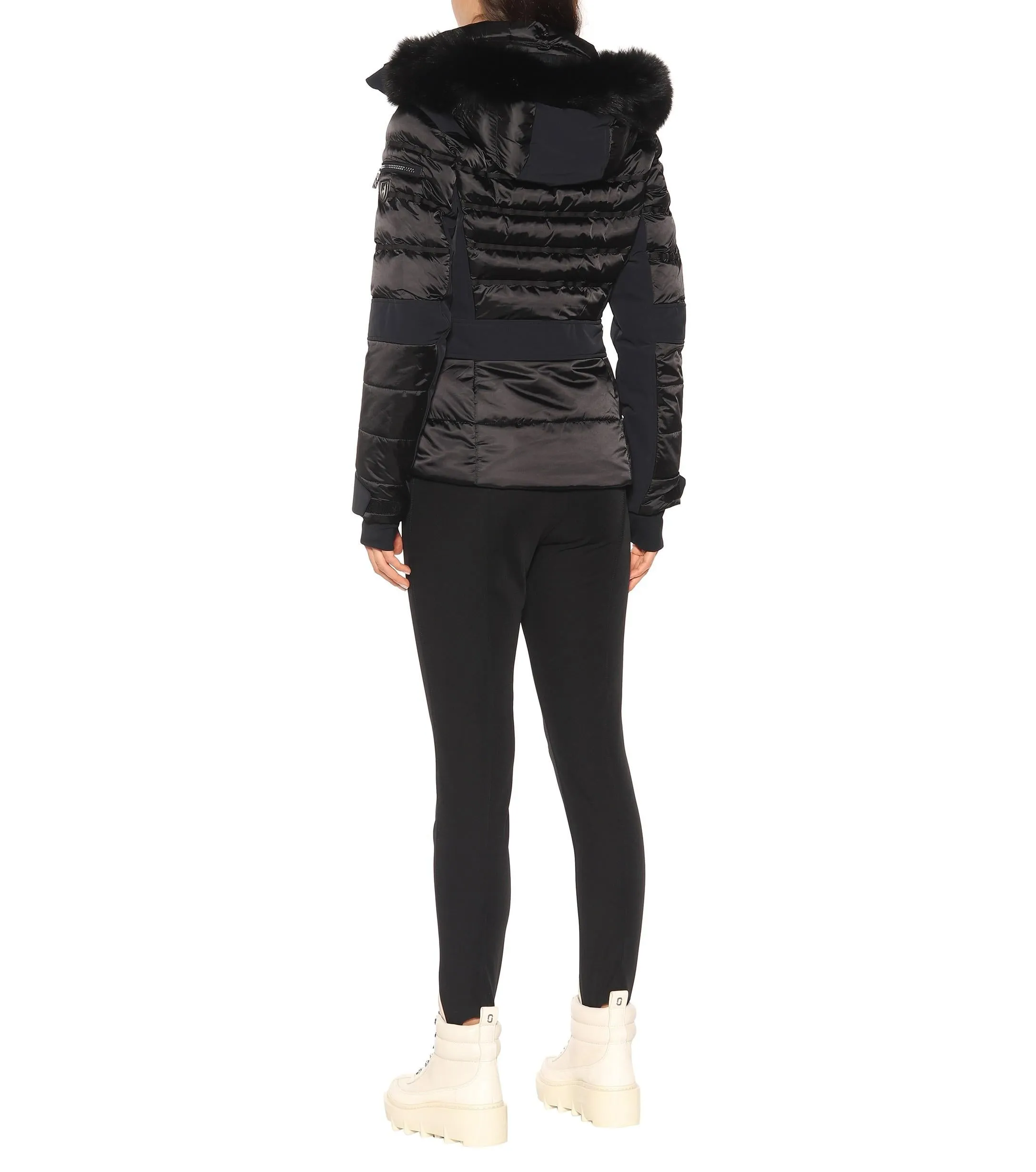 Maria fur-trimmed technical Ski Jacket Black