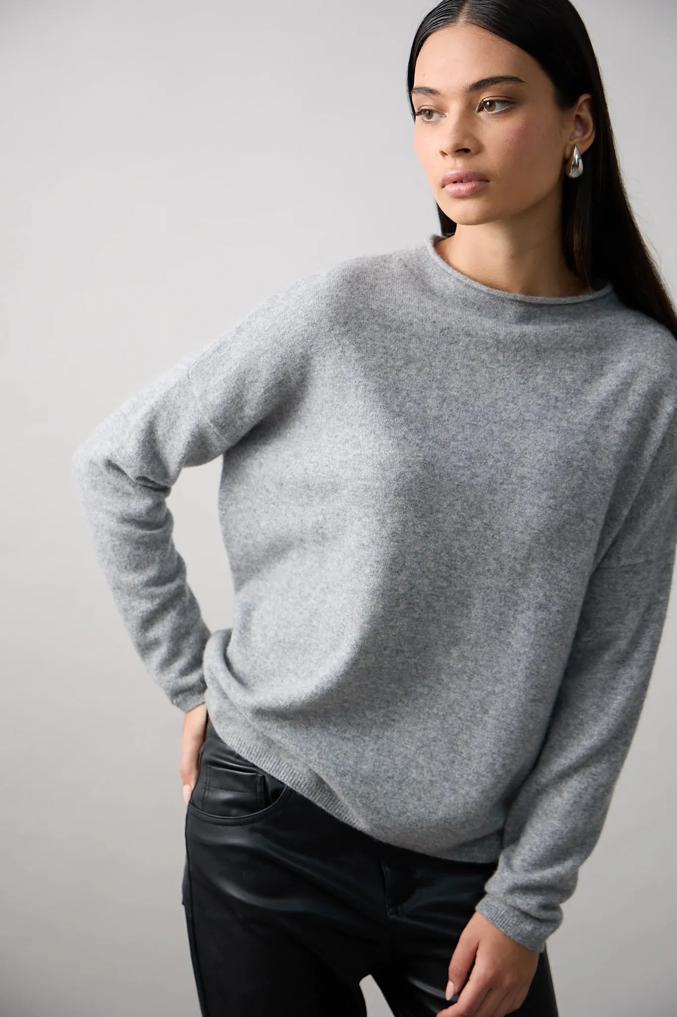 Mia Fratino - Sloane Mockneck Sweater - Jet Black