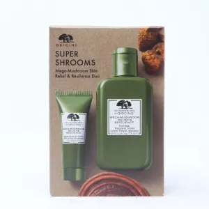 Origins Super Shrooms Mega-Mushroom Skin Relief & Resilience Duo  / New With Box