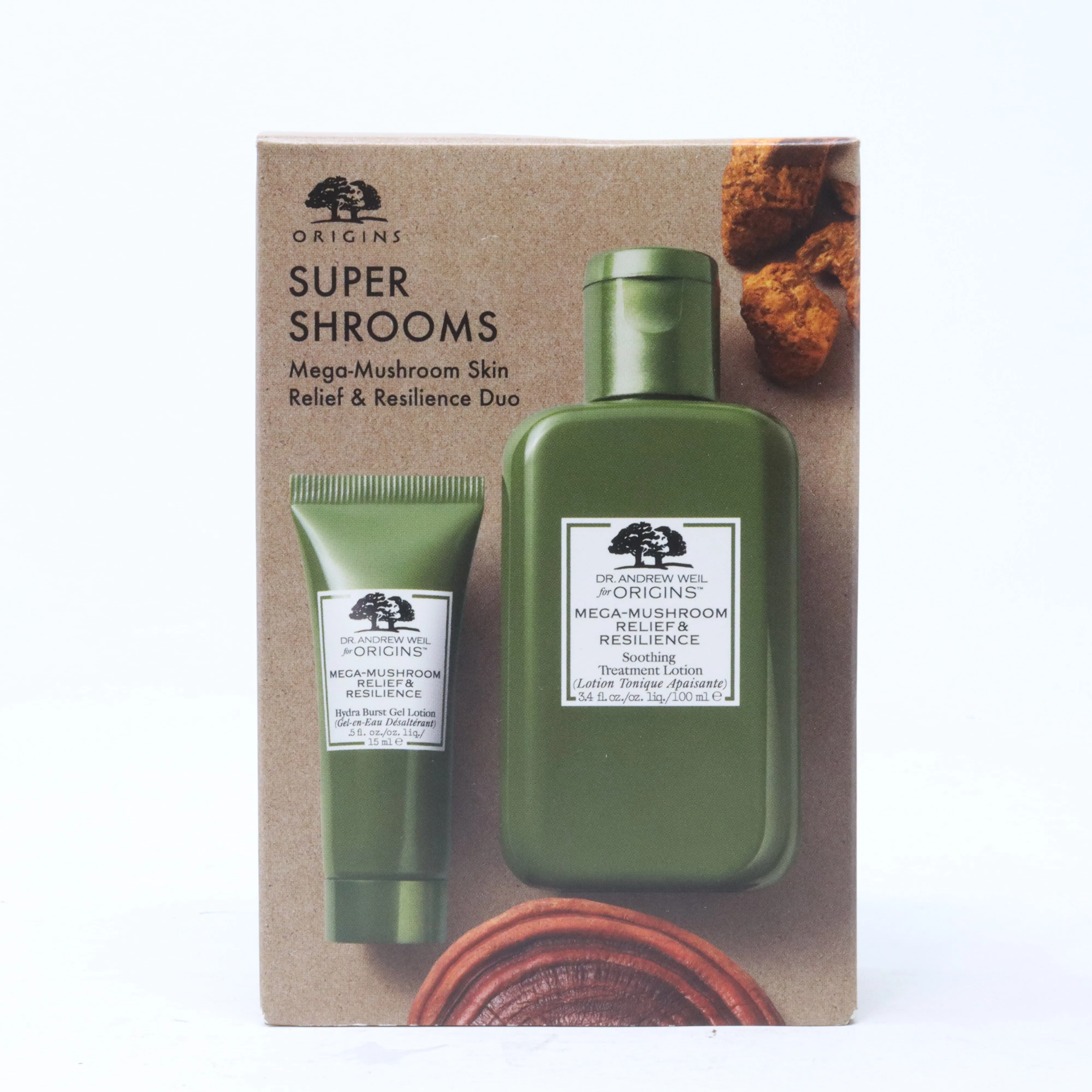 Origins Super Shrooms Mega-Mushroom Skin Relief & Resilience Duo  / New With Box
