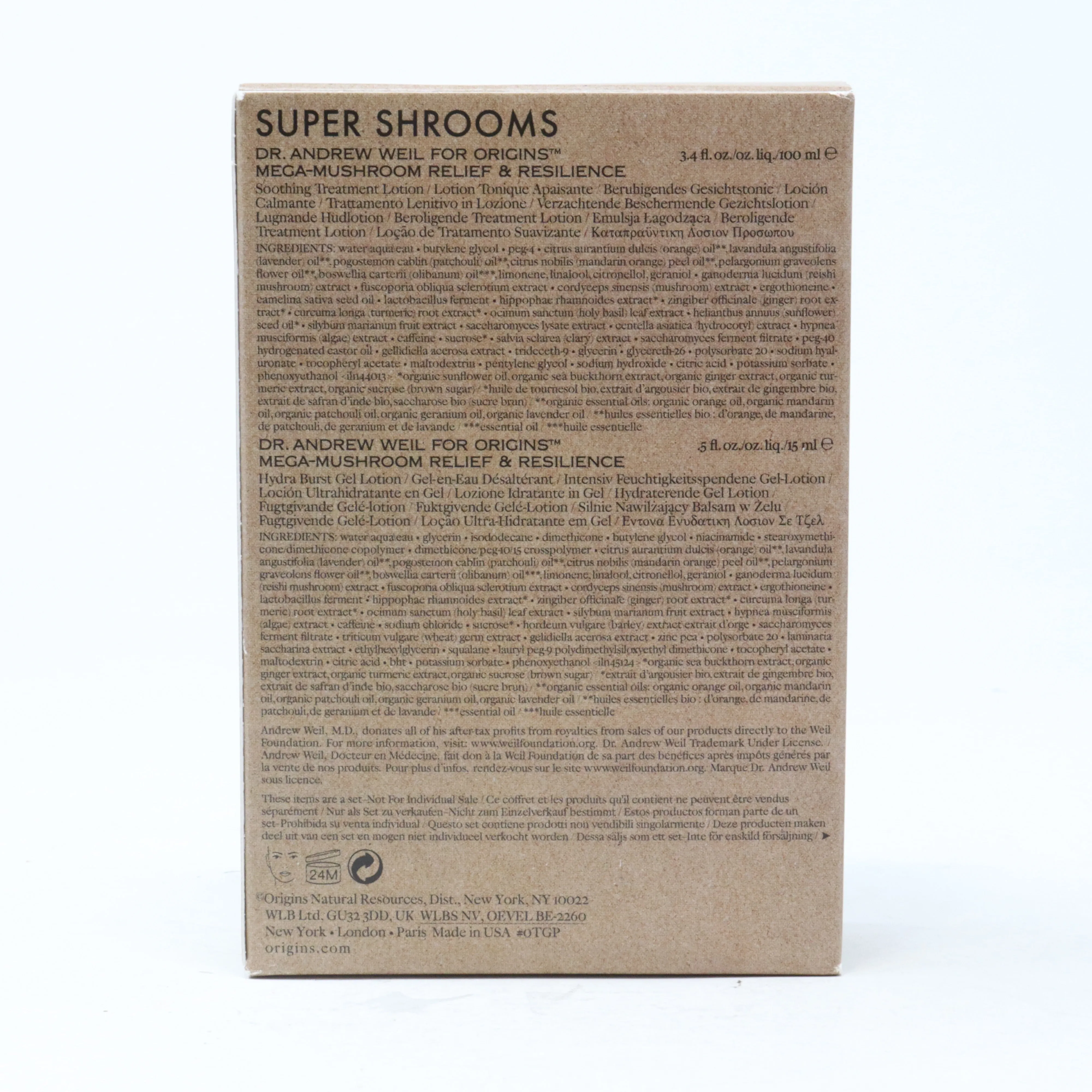 Origins Super Shrooms Mega-Mushroom Skin Relief & Resilience Duo  / New With Box