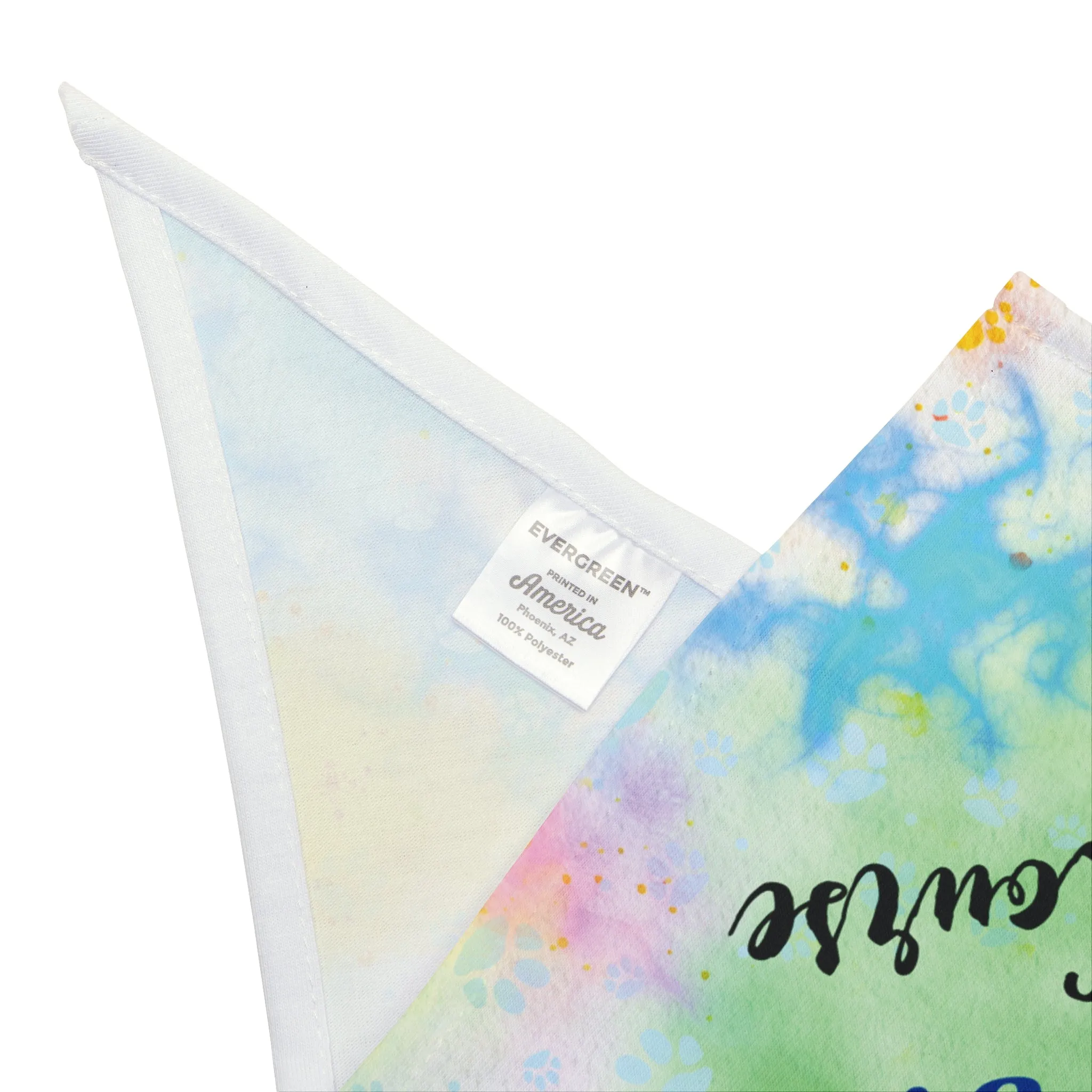 Pastel Tie-Dye Styled Customizable Pet Bandana, Personalize with Dog & Human Names, "Cindy's BFF Of Course" or Something Different, Easy-to-Customize Personal Pet Lover Dog Mom Gift, Special Occasion Birthday Gift for Mom