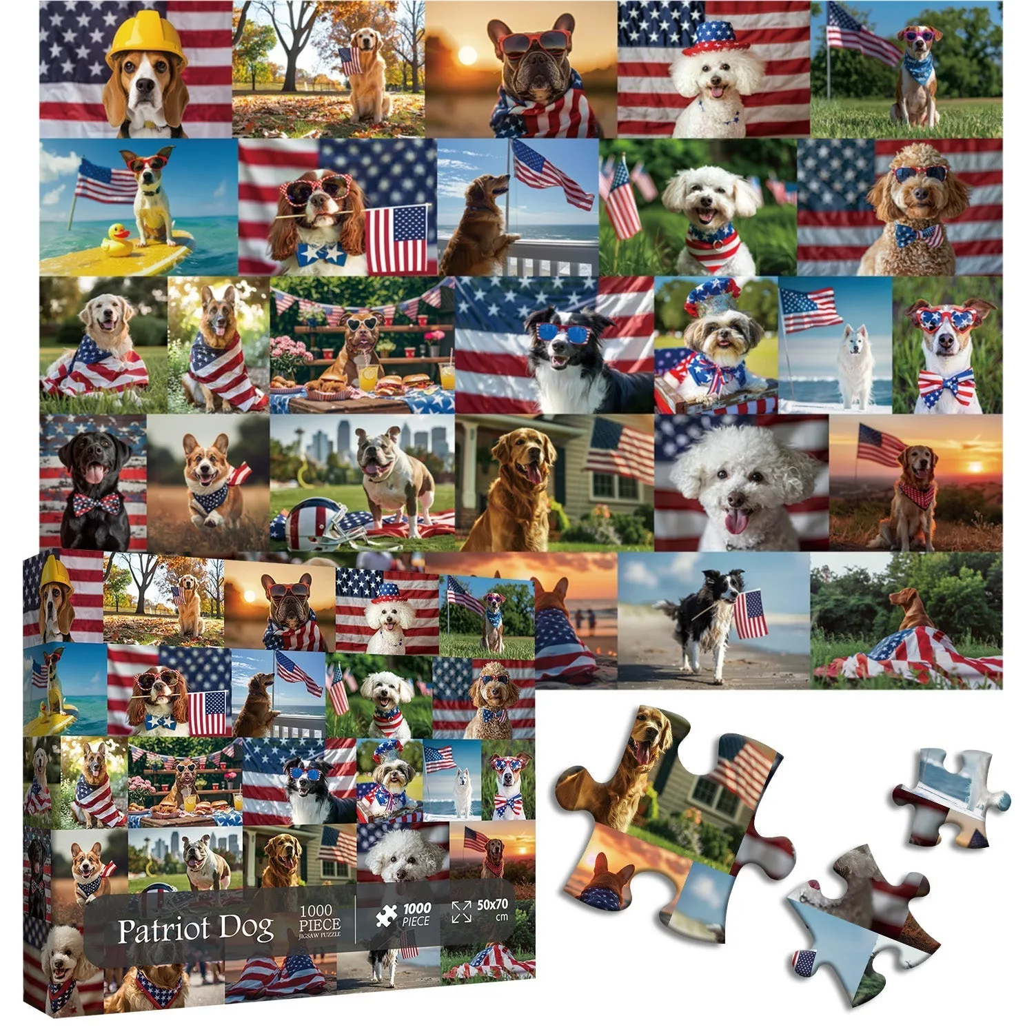 Patriot Dog Jigsaw Puzzle 1000 Pieces