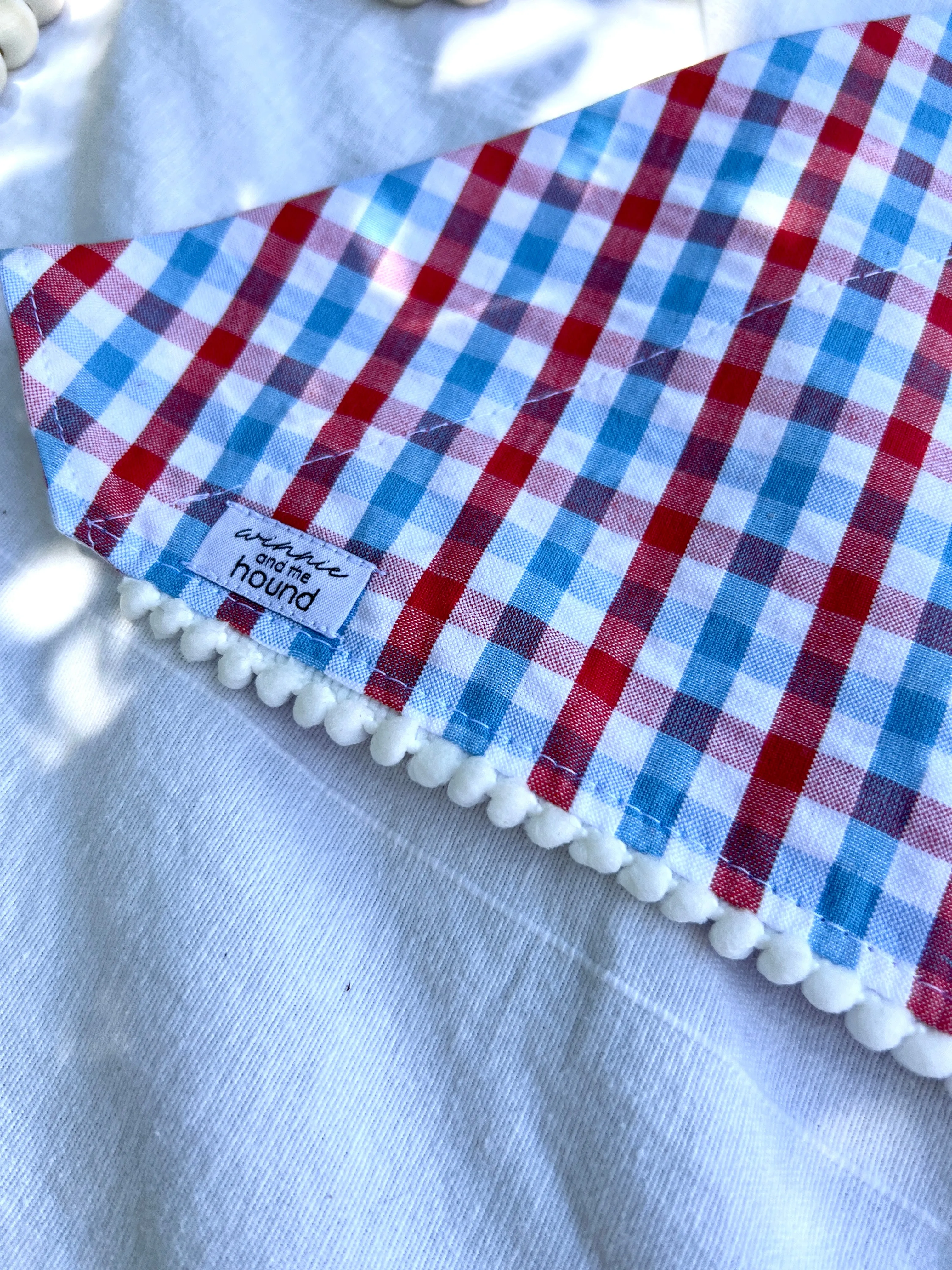 Patriotic Gingham Dog Bandana