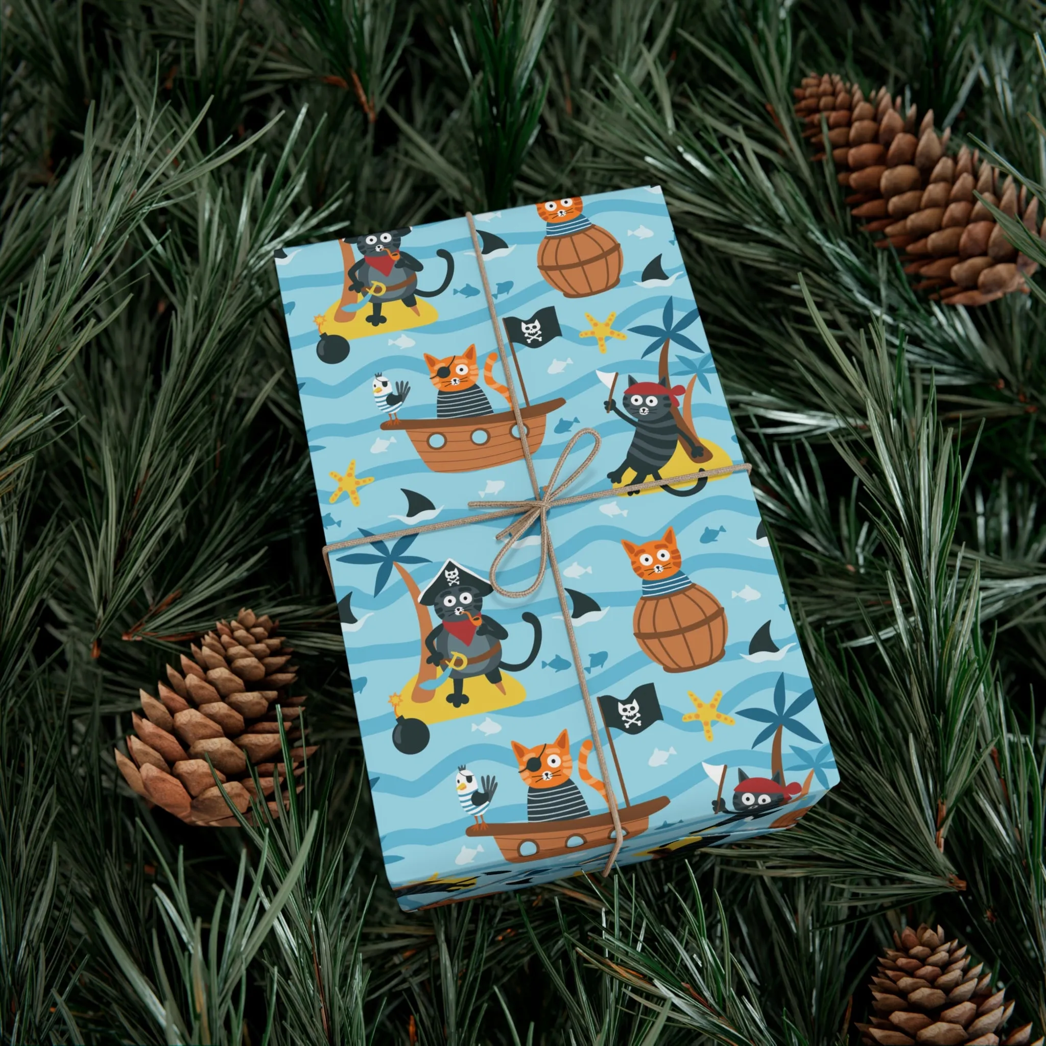 Pirate Cat Gift Wrap