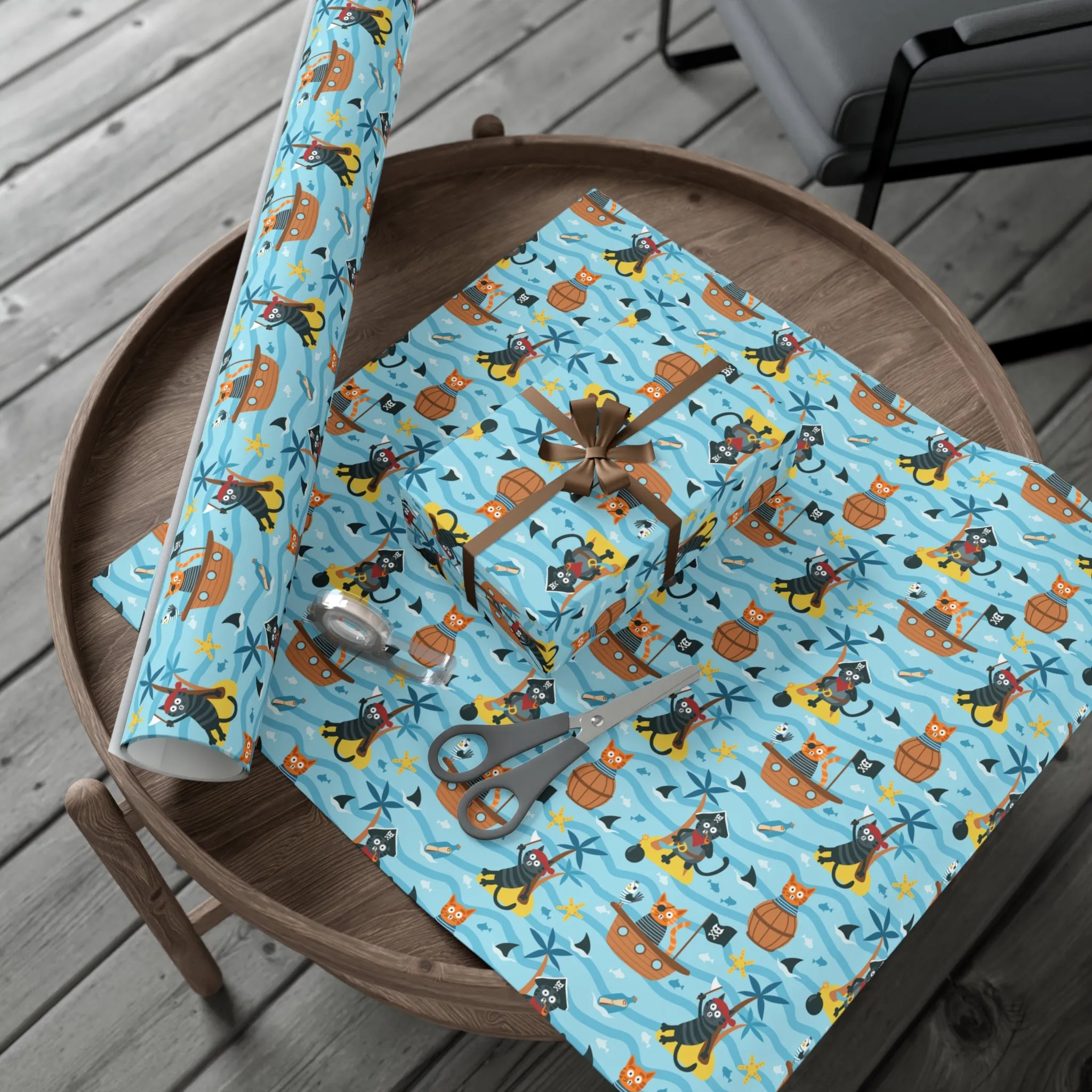 Pirate Cat Gift Wrap