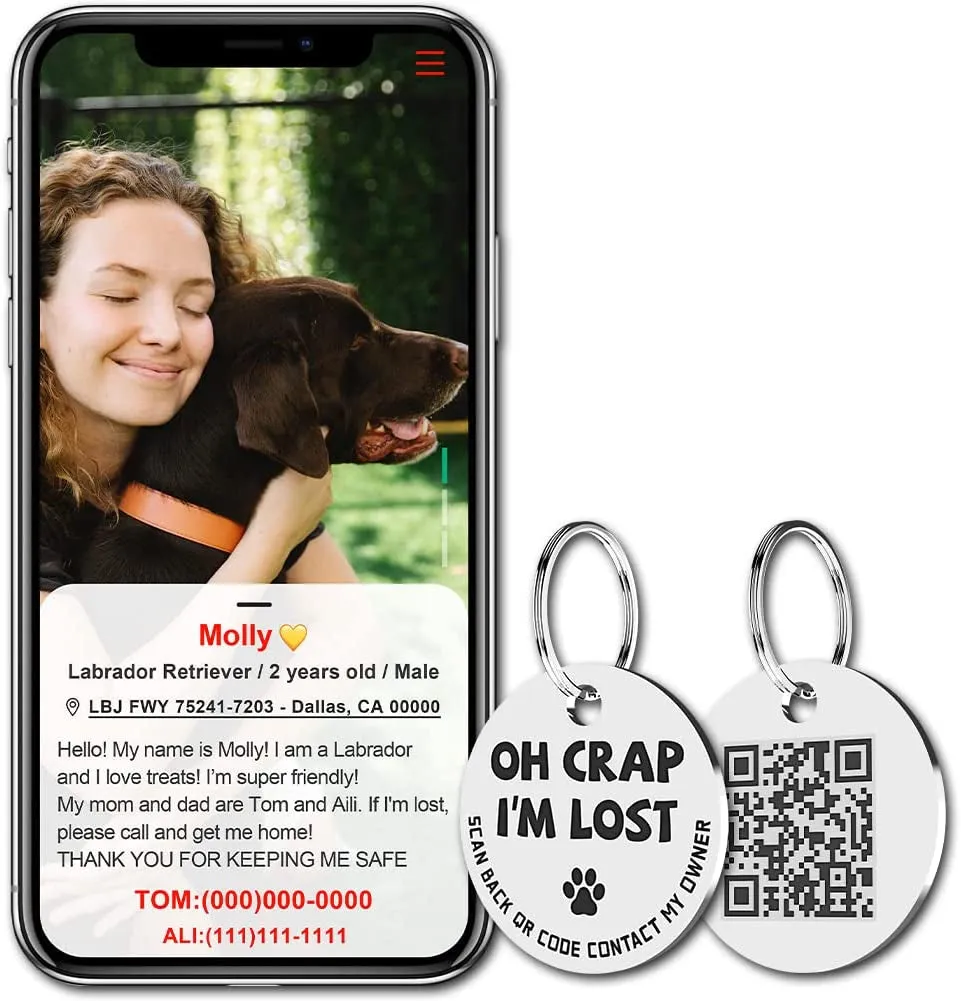 QR Code Pet Tags: Instant Email Alerts & Online Profiles