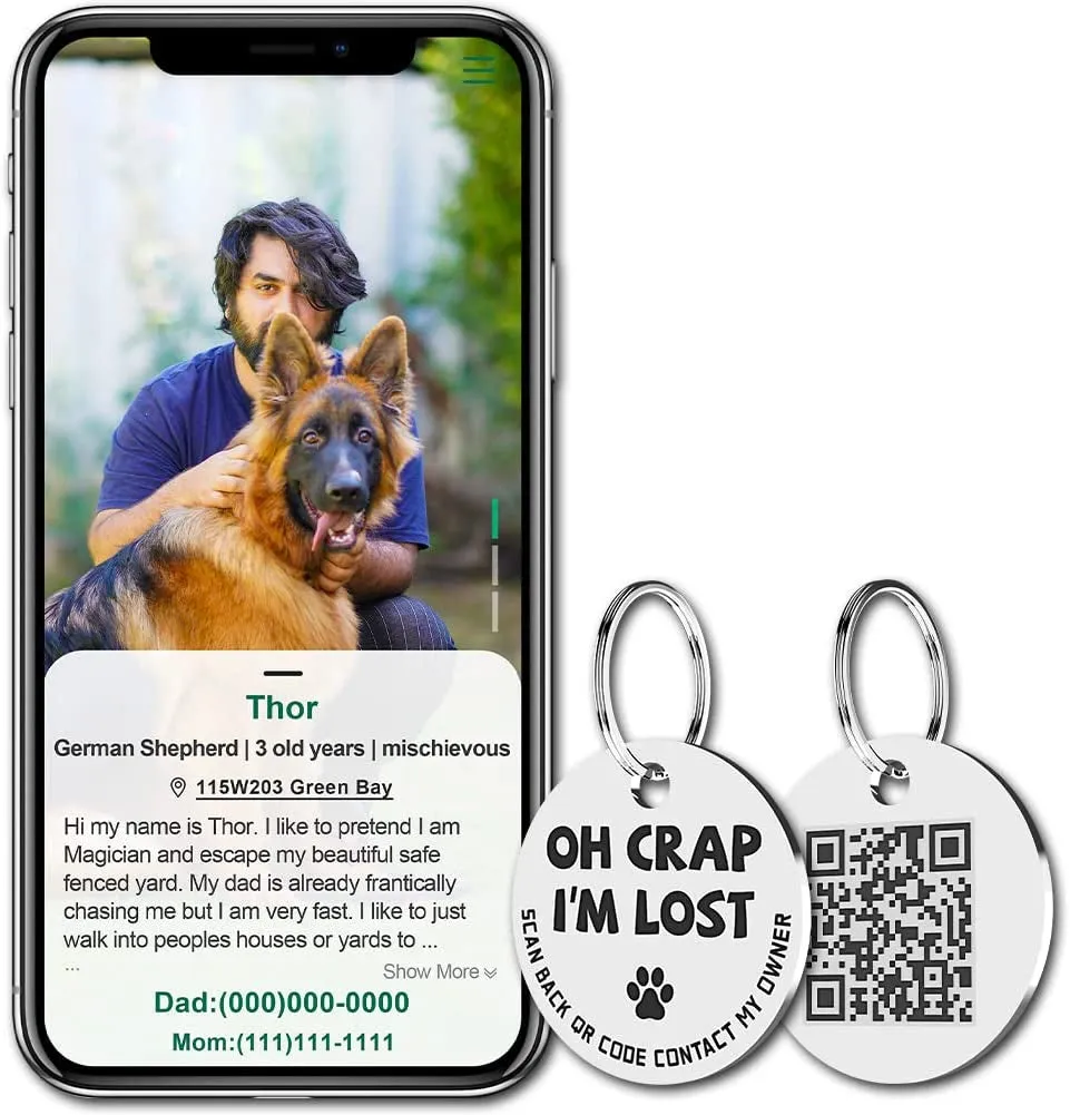 QR Code Pet Tags: Instant Email Alerts & Online Profiles