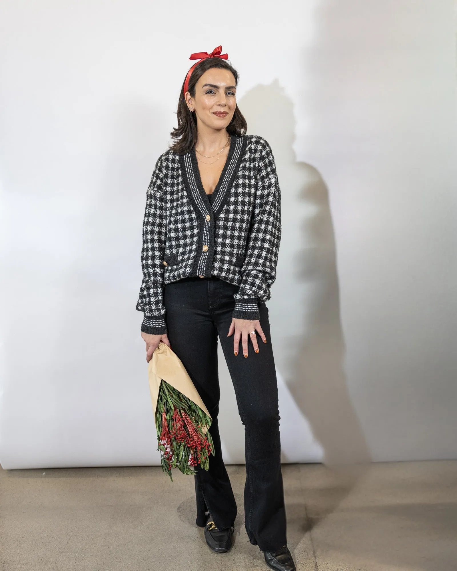 Raven Houndstooth Cardigan
