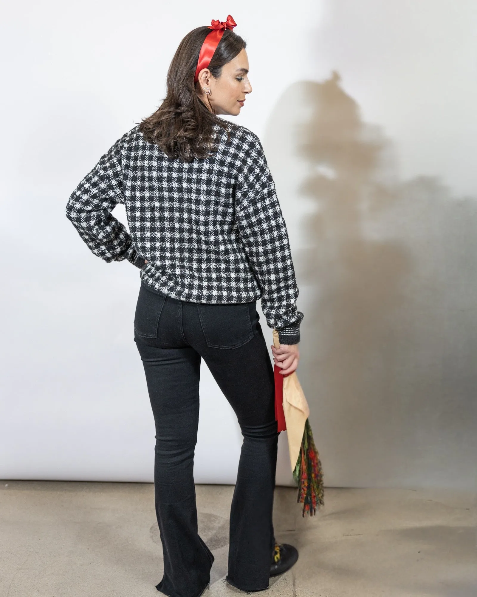 Raven Houndstooth Cardigan