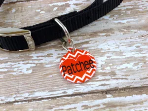 Red/White Chevron Pet Identification