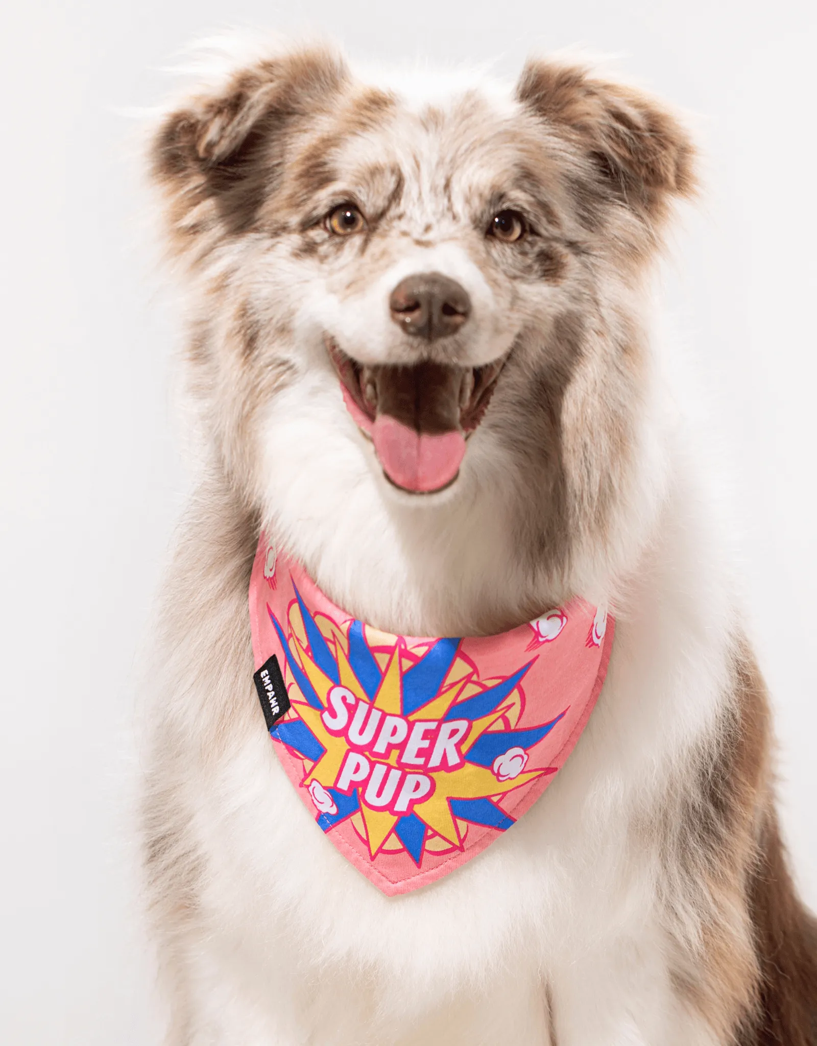 reversible dog bandana - super pup pink