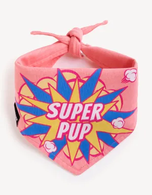 reversible dog bandana - super pup pink