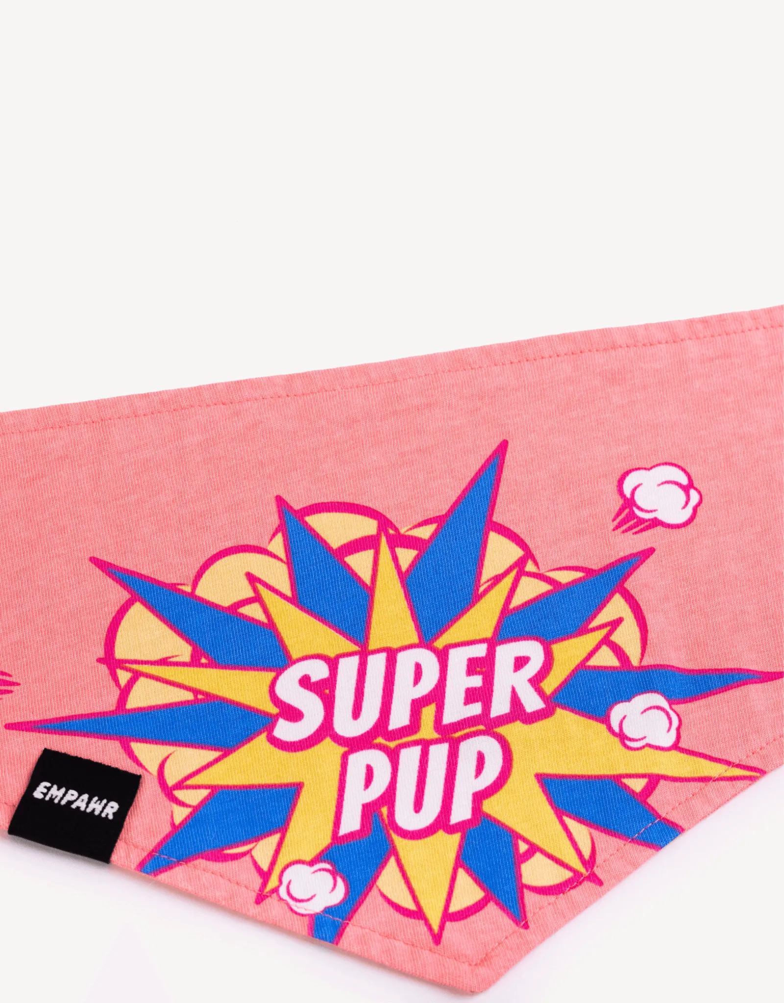 reversible dog bandana - super pup pink