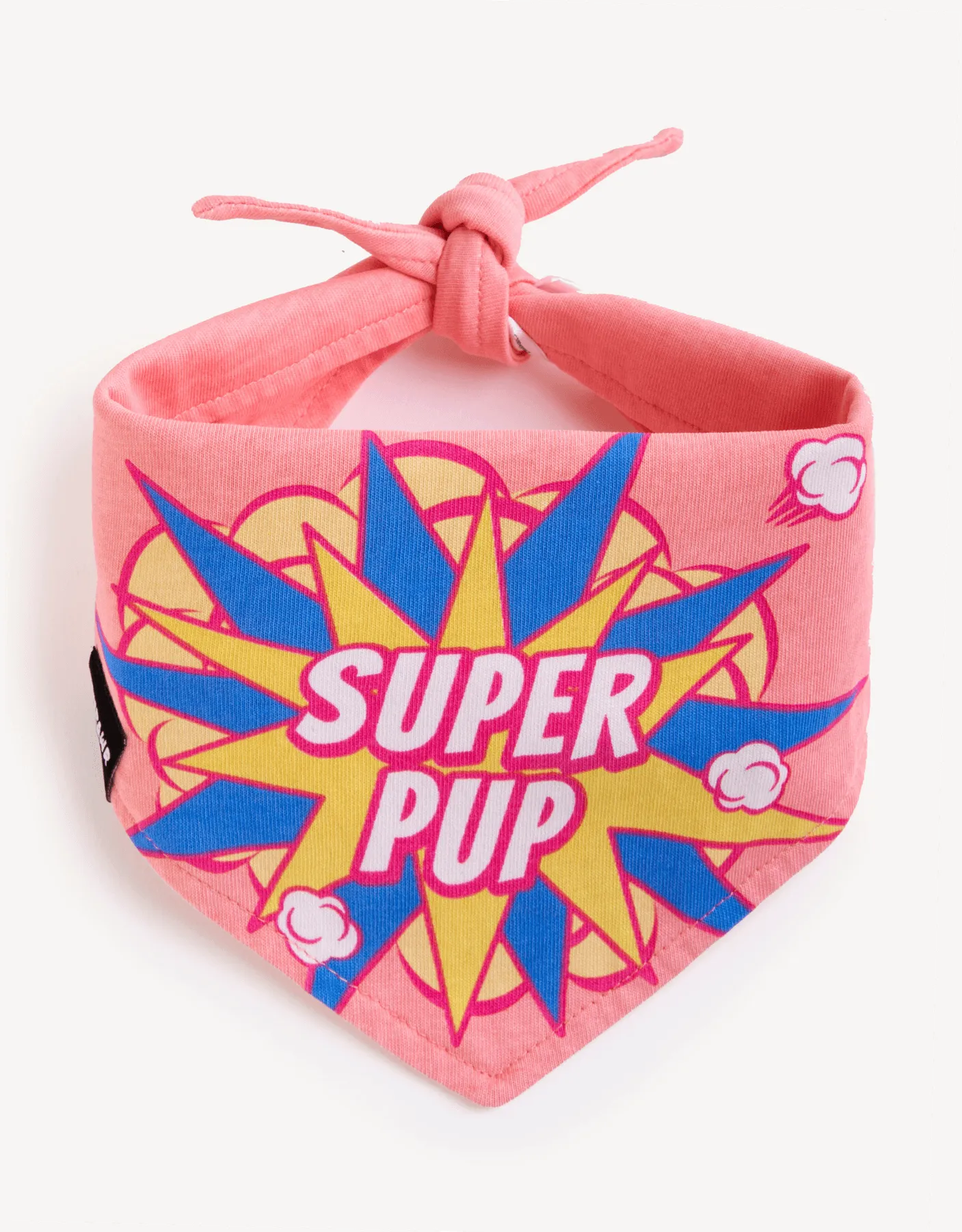 reversible dog bandana - super pup pink