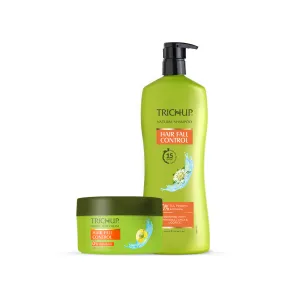 Trichup Hair Fall Control Shampoo 640ml & Cream 200ml - Enriched with Amla, Bhringraj & Licorice - Helps to Reduce Hair Fall & Strengthens Your Hair follicles