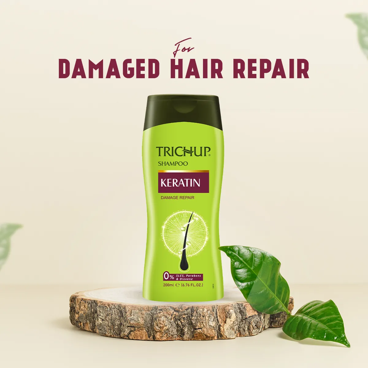 Trichup Keratin Hair Shampoo - For Damaged Hair Repair - Rebuild Strength, Returns Elasticity & Reduces Breakage - Get Healthy, Shiny and Frizz-free Hair