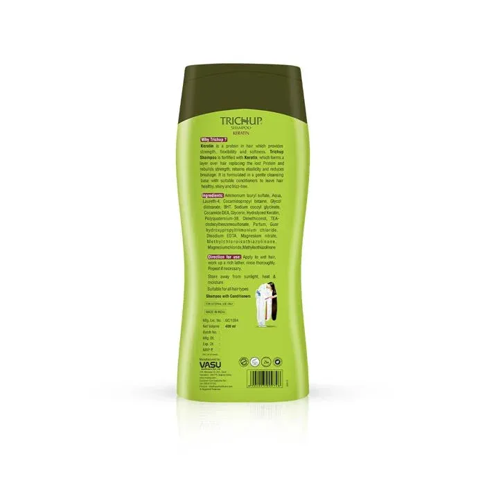 Trichup Keratin Hair Shampoo - For Damaged Hair Repair - Rebuild Strength, Returns Elasticity & Reduces Breakage - Get Healthy, Shiny and Frizz-free Hair