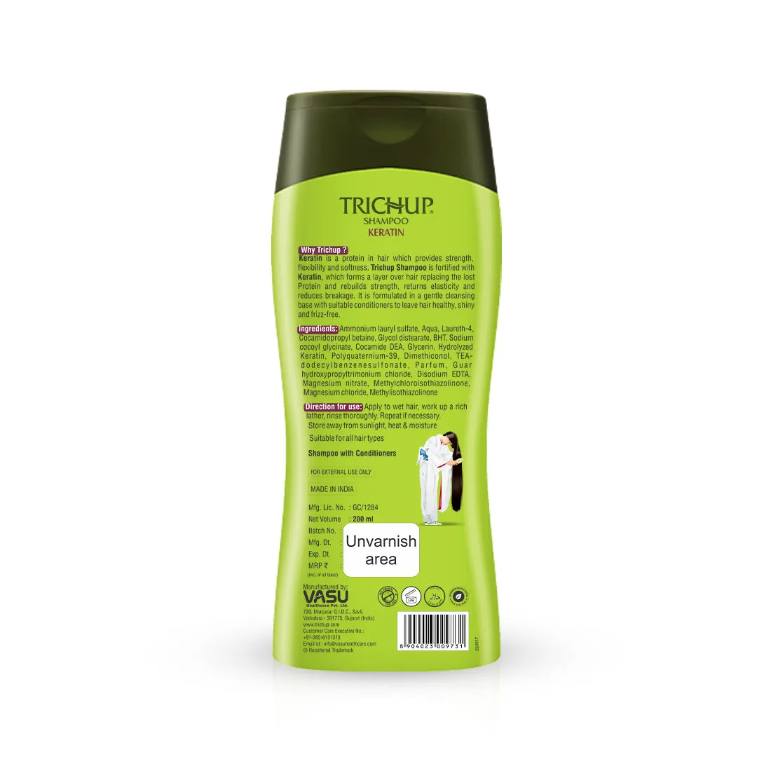 Trichup Keratin Hair Shampoo - For Damaged Hair Repair - Rebuild Strength, Returns Elasticity & Reduces Breakage - Get Healthy, Shiny and Frizz-free Hair