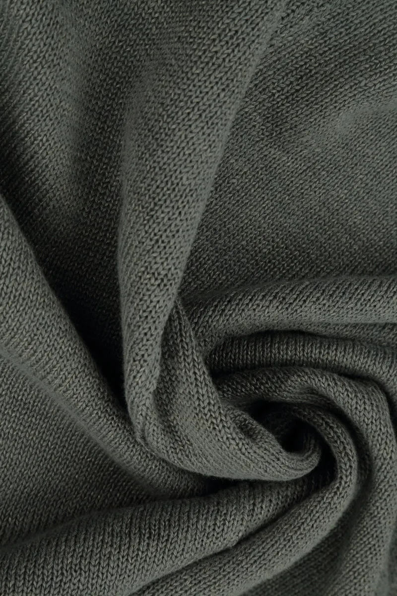 V-Neck Sage Linen Jumper