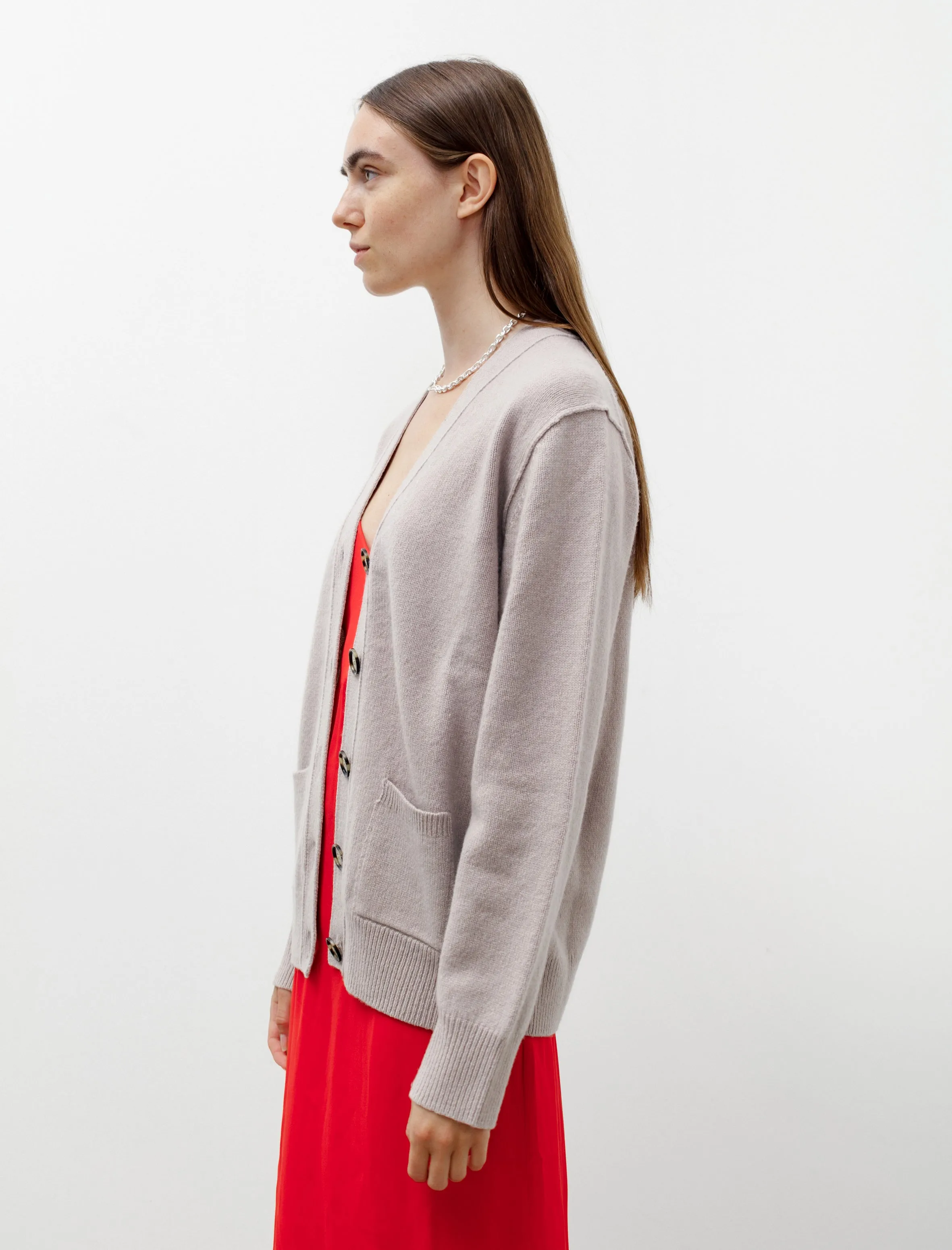 Wool Blend Cardigan Cold Beige