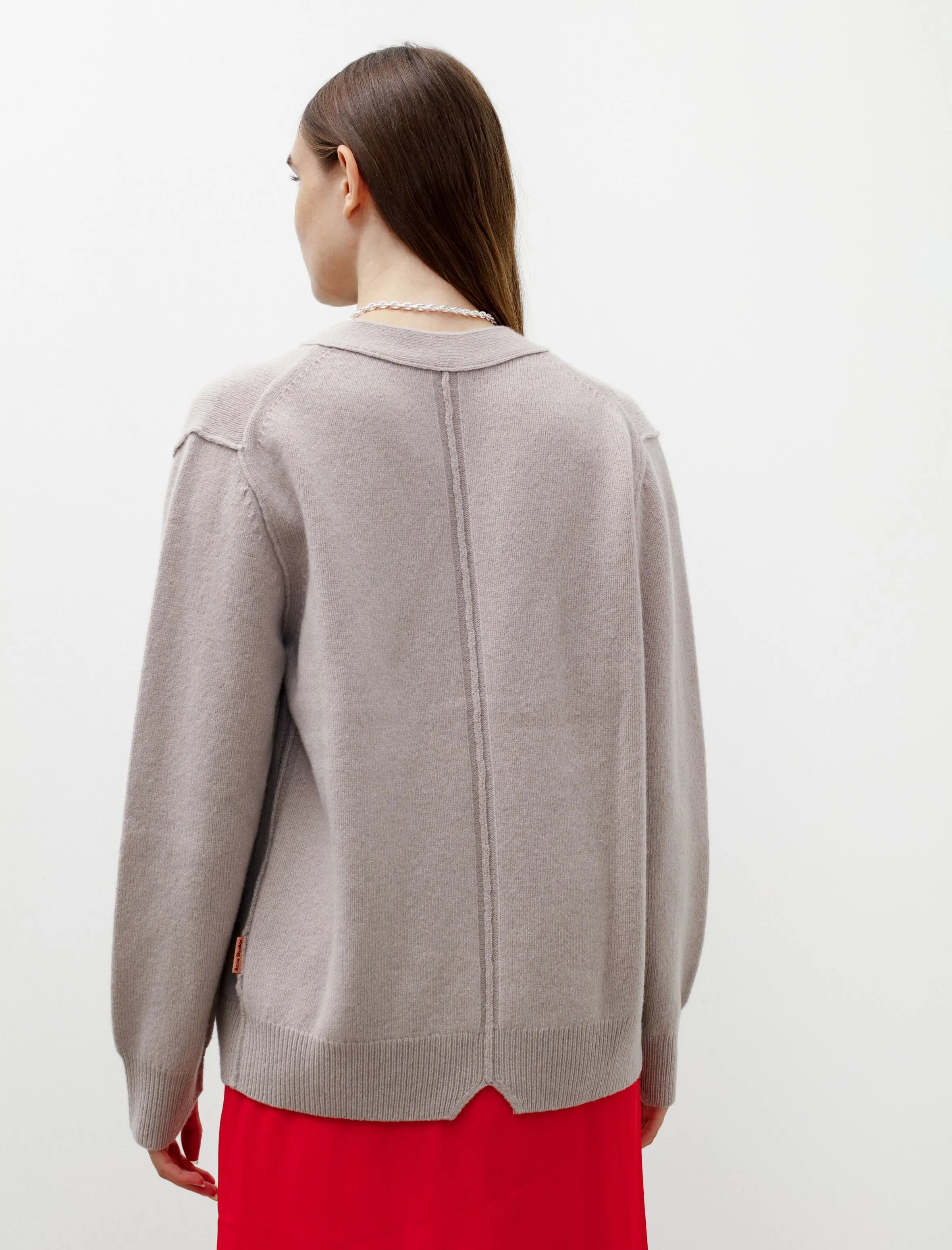 Wool Blend Cardigan Cold Beige
