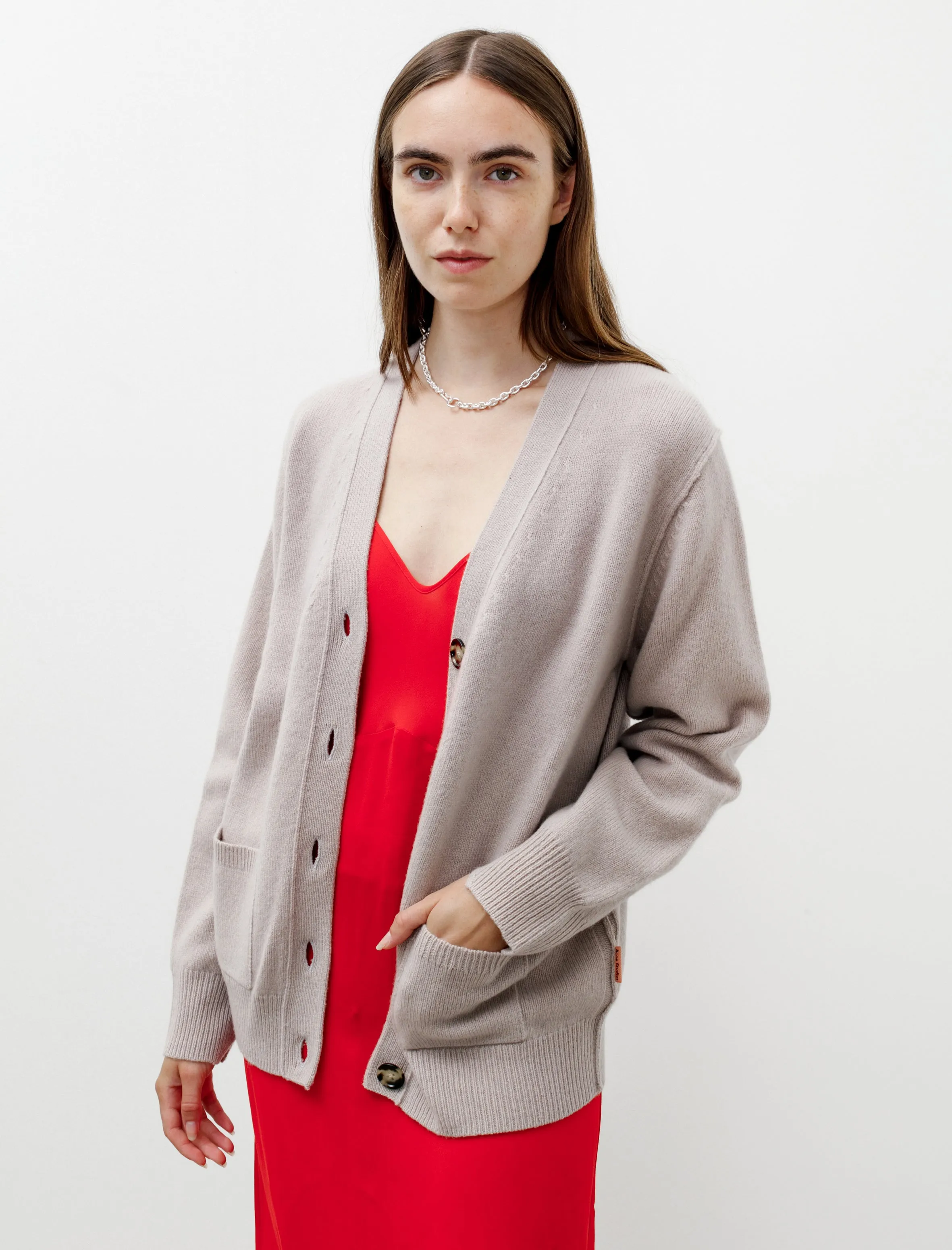 Wool Blend Cardigan Cold Beige