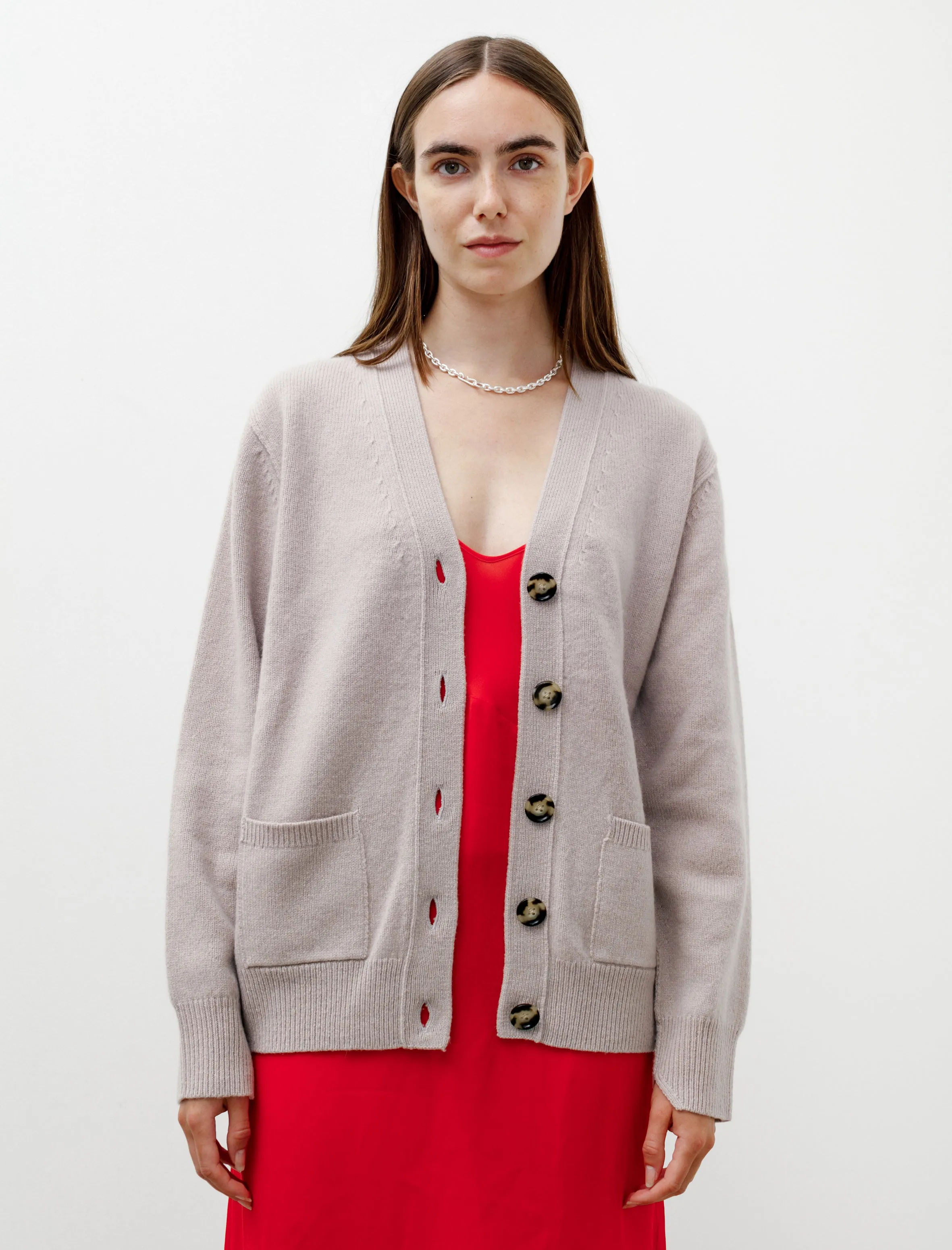 Wool Blend Cardigan Cold Beige