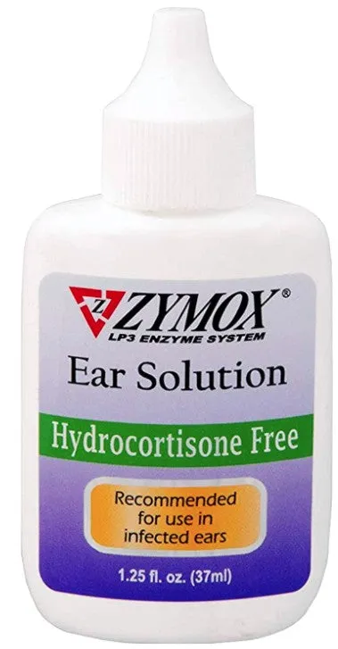 Zymox Enzymatic Ear Solution Hydrocortisone Free for Dogs and Cats