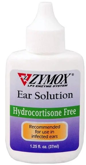 Zymox Enzymatic Ear Solution Hydrocortisone Free for Dogs and Cats